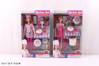 Кукла 100-85 повар-уборщица 2вида с аксессуарами в кор. I491-Н43357