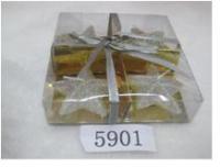 Новогодняя Свеча 4шт. Звёздочки подарочная в кор. с обсыпкой  золото, красный