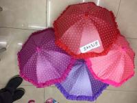 Зонт детский с бахрамой 4 цвета в горошек автомат Е13248