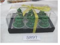 Свеча подарочная в пласт. Ёлочки 6 шт. 003