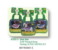 Лошадь 3001-3 в попоне с аксессаурами в сумочке флок OVAL STAR