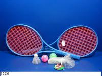 Набор ракеток большой, воланчик и 2 шарика  в сеткеid:B055-H30063