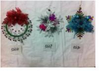 Венок новогодний с кр.цветком на картоне 24см