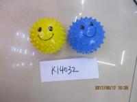 Мяч 10см.  массажный со смайликом К14032  цвета в ассортименте