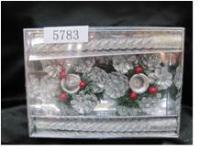 Свеча новогодняя набор 2 шт.в кор.с подсвечниками 43-8379 серебро