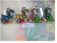 Сувеник Коза магнит 4 вида с бантиком и ёлочкой 6021-2