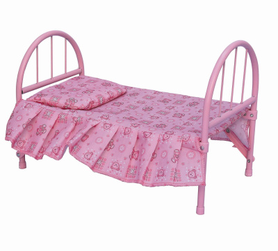 Кровать для кукол 9342 металлическая в пакете