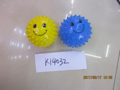 Мяч 10см.  массажный со смайликом К14032  цвета в ассортименте