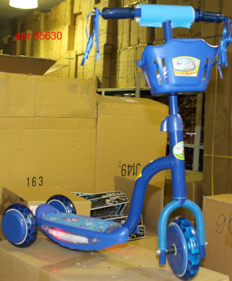 Самокат 85630  3-х колёсный, переднее 11,5 см, задние 11 см