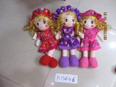 Мягкая КУКЛА в шляпе 3вида К13646