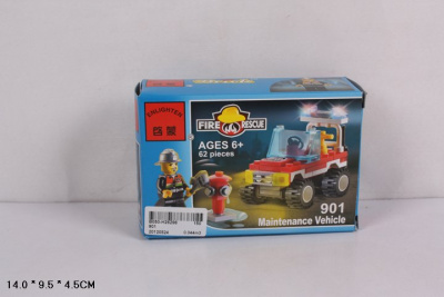 Конструктор, 901 Пожарник с машиной в кор, 997314