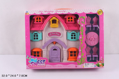 Дом 666-973 в кор.для кукол с мебелью N580-Н35041