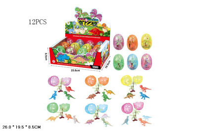 ЖИВОТНЫЕ Динозавры 12шт.уп.в ЯЙЦЕ с пальмой  T757-H42621