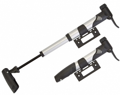 Насос HP-12 ручной телескопический алюминиевый серебристо-чёрный арт.320064