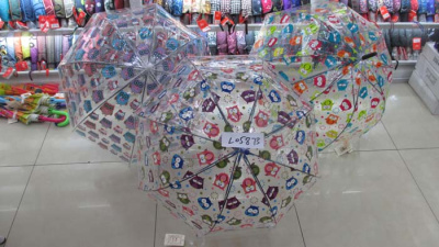 Зонтик детский прозрачный с множественным рисунком Л05873