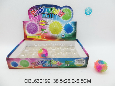 Мячик 630199 разноцветный 24шт.уп. с пупырышками свет. цена за1шт.