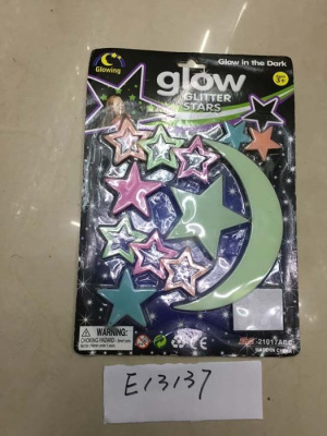 Светящиеся звёзды с полумесяцем на картоне Е13137