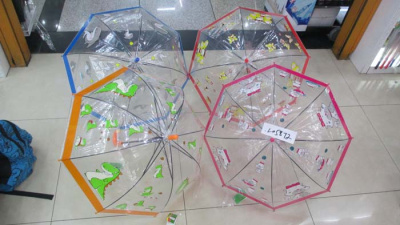 Зонтик 05872 детский прозрачный микс с окантовкой L05872