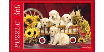 ПАЗЛЫ 360 элементов. КБ360-7996 ЩЕНКИ В ТЕЛЕЖКЕ