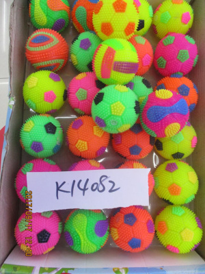 Мяч 14082 массажный в дисплее 12ШТ с рисунком К14082