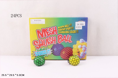 Мячик лизун в сетке 24шт.уп. Д608-4 цена за1шт J041-H24019