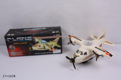 Самолет 3261 с пропеллерами в кор.на бат.,звук,свет I029-H02009
