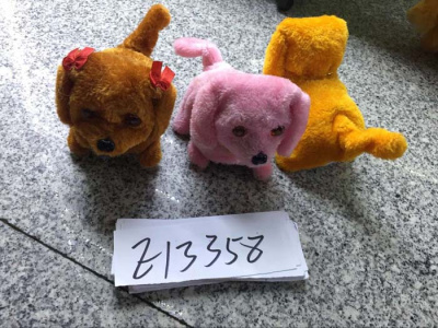 Собачка лающяя в пакете 3 вида с бантом Е13358