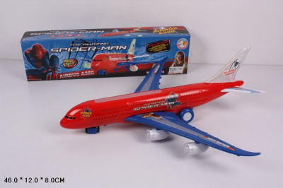 Самолет на бавт.в кор.спайдер свет,звук С073-Н02004