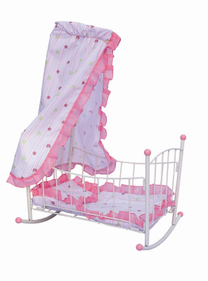 Кровать для кукол 9349 качалка с балдахином
