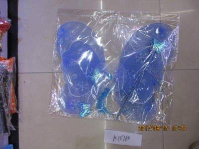 Крылья с палочкой голубые, розовы, желтые, фуксия К13760