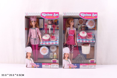 Кукла 100-85 повар-уборщица 2вида с аксессуарами в кор. I491-Н43357