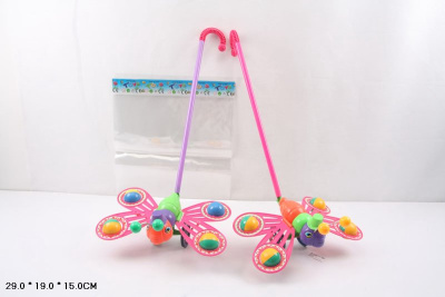 Каталка бабочка с шариками в пакете на палочке  I704-H28020