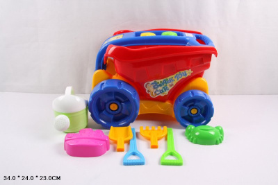 Набор для песка 2819 Тележка,лейка,формочки  id:A250-H26002