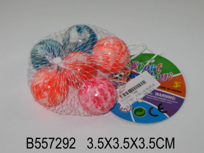 Мяч 6шт. 3,2см. перламутр каучуковый в сетке 788