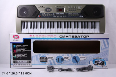 Синтезатор 0891 54кл.радио,микрофон от сети220V S475-Н29196