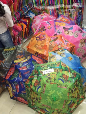 Зонт детский с героями средний автомат Е13246