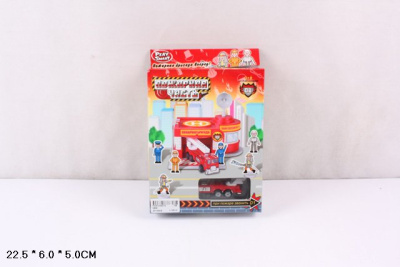 Гараж 0896 Пожарная часть в кор.с машинкой P325-H36019