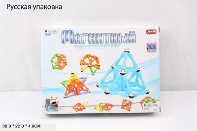 Конструктор 605 магнитный 55дет в коробке С308-Н26123