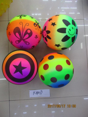 Мяч 20см. надувной неон с рисунком К14039