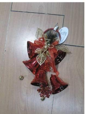 Новогодняя подвеска КР1161 колокольчики с бантом в пак. 201246