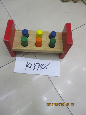 Стучалка деревянная 6 столбиков с молоточком К13748